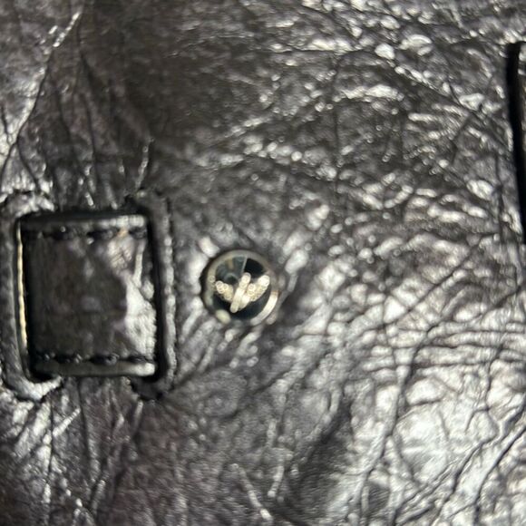 Leonello Borghi Distressed Leather Bag Tote Handles - Picture 9 of 15